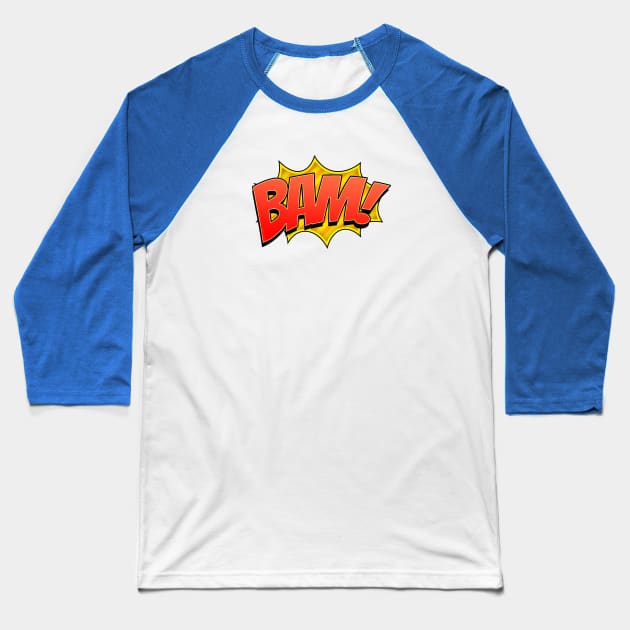 Bam Comic Book Emoji Baseball T-Shirt by SeattleDesignCompany